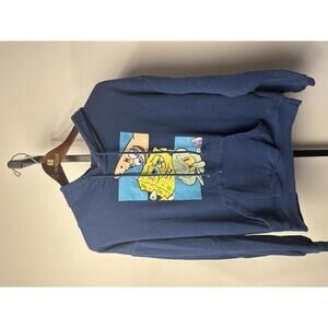 Preowned Blue SpongeBob SquarePants Graphic Hoodie (Medium)
